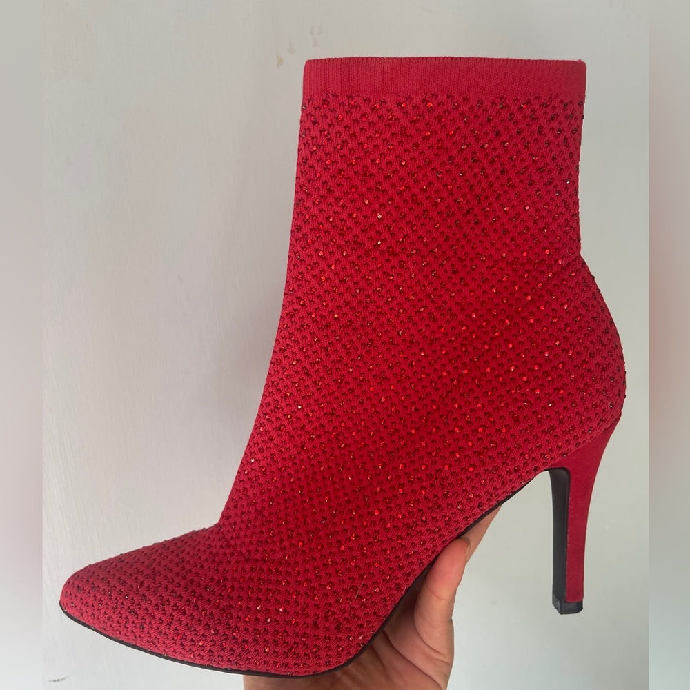 MIA Red Heeled Boots side 9 women - Picture 4 of 14